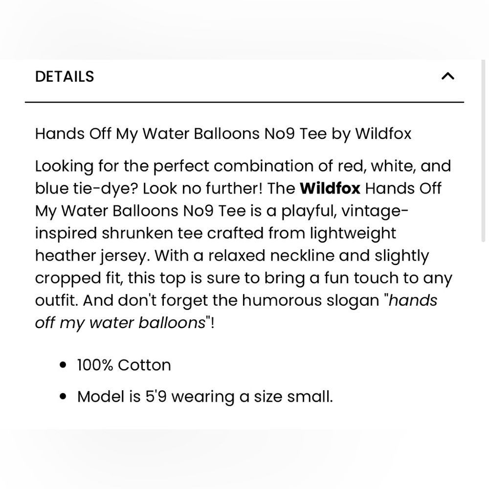 Wildfox® Hands Off My Water Balloons Tee - Picture 5 of 8